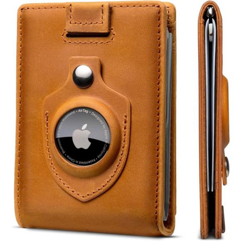 RFID Blocking Slim Bifold Genuine Leather Minimalist Front Pocket